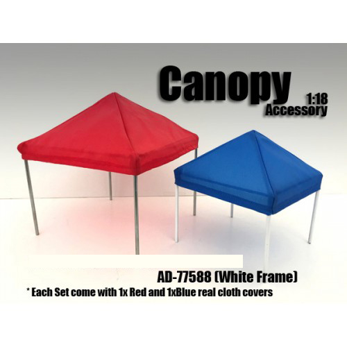 Canopy Accessory Blue And Red With 1 White Frame 118 Scale By American Diorama