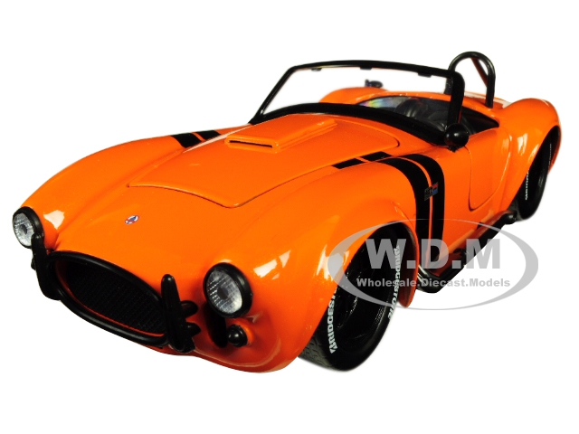 1965 Shelby Cobra 427 S/C Orange with Black Stripes "Bigtime Muscle" 1/24 Diecast Model Car by Jada