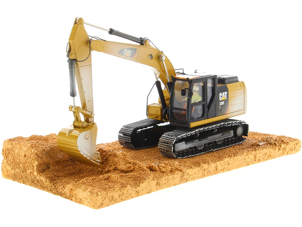 CAT Caterpillar 320F Weathered Tracked Excavator with Operator Weathered Series 1/50 Diecast Model by Diecast Masters