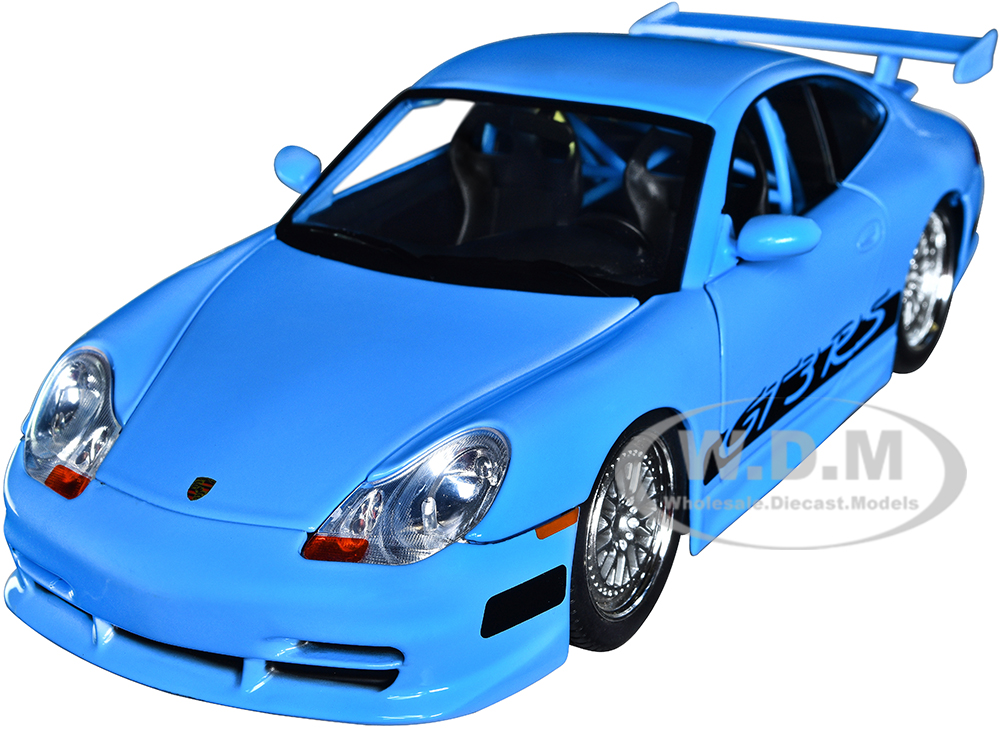 Porsche 911 GT3 RS Light Blue with Black Accents Fast &amp; Furious Movie 1/24 Diecast Model Car by Jada