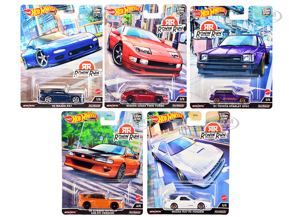 "Ronin Run" 5 piece Set "Car Culture" Series Diecast Model Cars by Hot Wheels