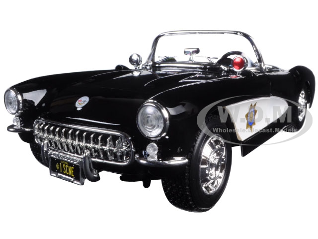 Image of 1957 Chevrolet Corvette Highway Patrol 1/18 Diecast Model Car by Maisto