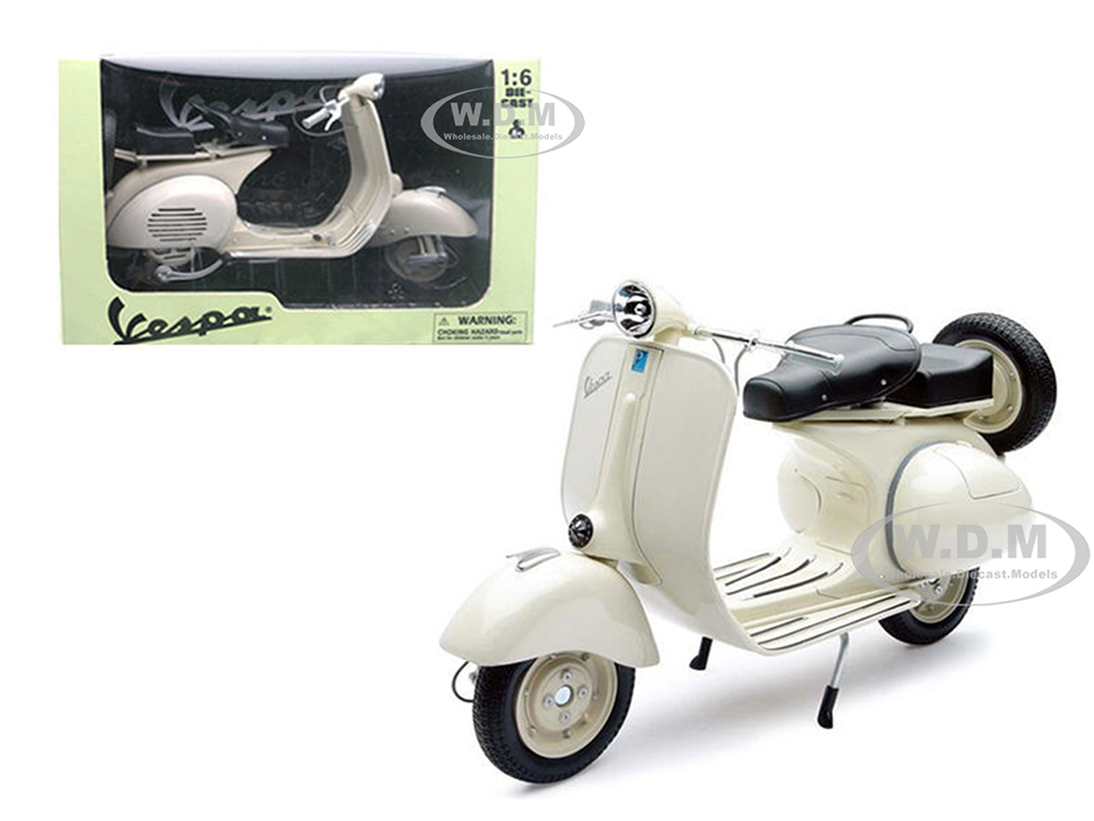 1955 Vespa 150VL 1T Scooter Beige 1/6 Diecast by New Ray