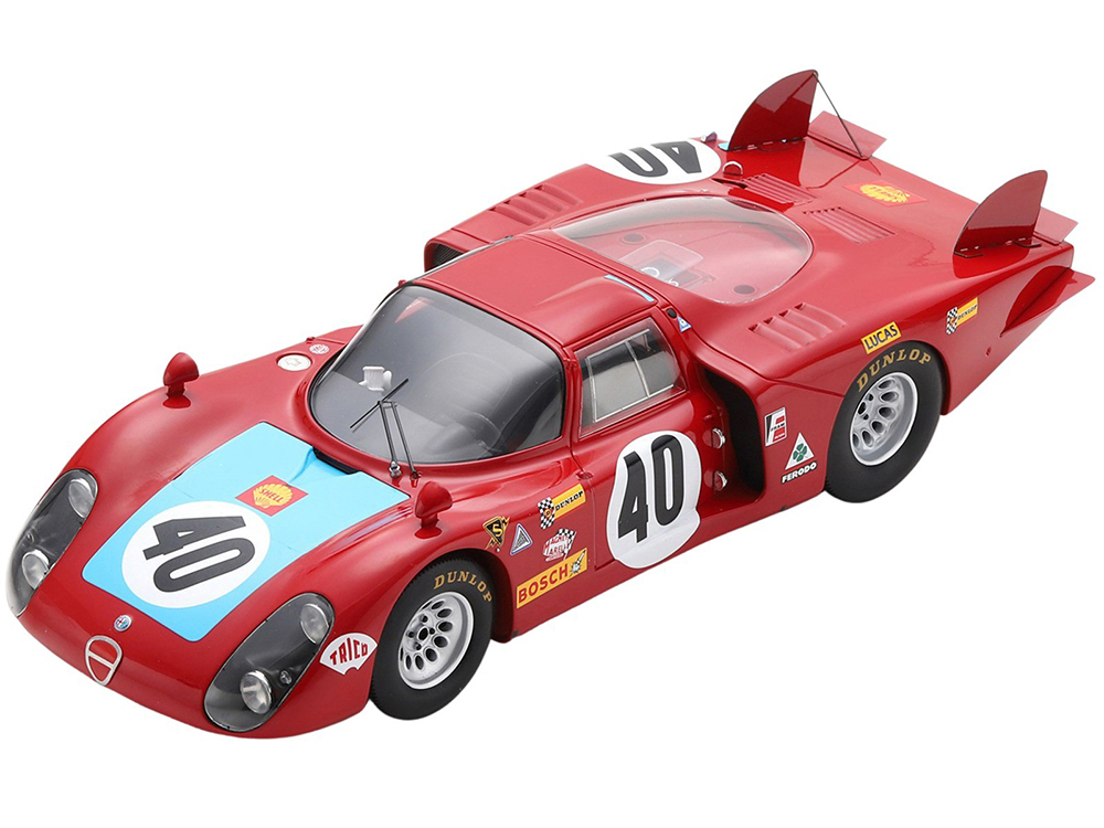 Alfa Romeo 33/2 40 Mario Casoni - Giampiero Biscaldi 6th Place 24H of Le Mans (1968) 1/18 Model Car by Spark