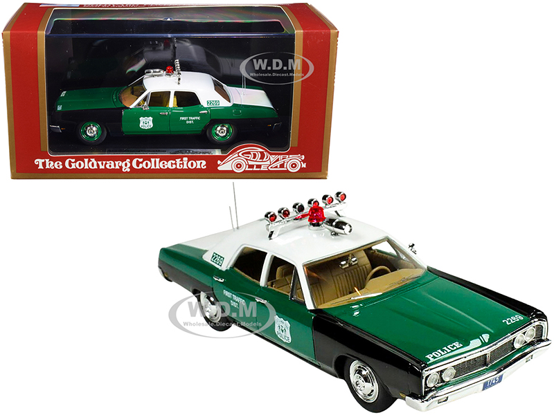 Image of 1970 Ford Galaxie NYPD "New York City Police Department" Green and Black with White Top Limited Edition to 280 pieces Worldwide 1/43 Model Car by Gol