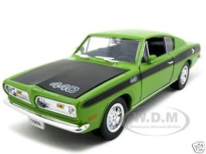 1969 Plymouth Barracuda 440 Green 1/18 Diecast Car By Road Signature
