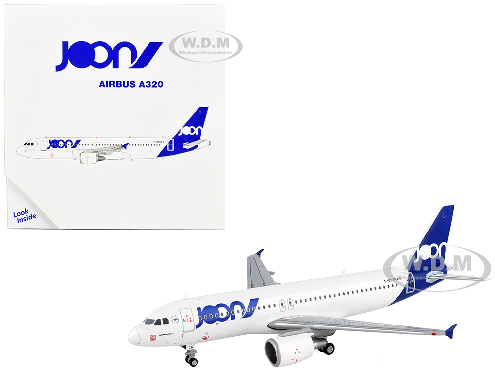 Airbus A320 Commercial Aircraft "Joon" White with Blue Tail 1/400 Diecast Model Airplane by GeminiJets