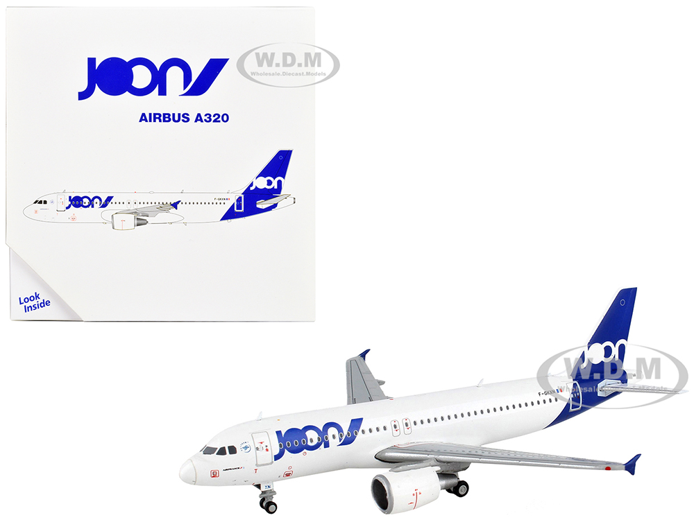 Airbus A320 Commercial Aircraft Joon White with Blue Tail 1/400 Diecast Model Airplane by GeminiJets