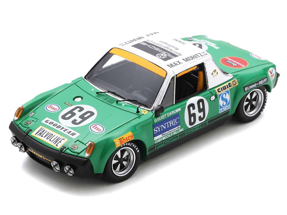 Porsche 914/6 69 Gerd Quist - Dietrich Krumm "Autohaus Max Moritz GmbH" "24 Hours of Le Mans" (1971) and Acrylic Display Case 1/18 Model Car by Spark