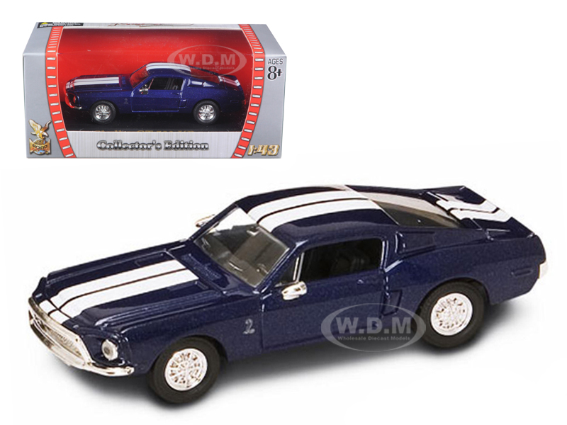1968 Shelby Gt 500 Kr Blue 1/43 Diecast Model Car By Road Signature