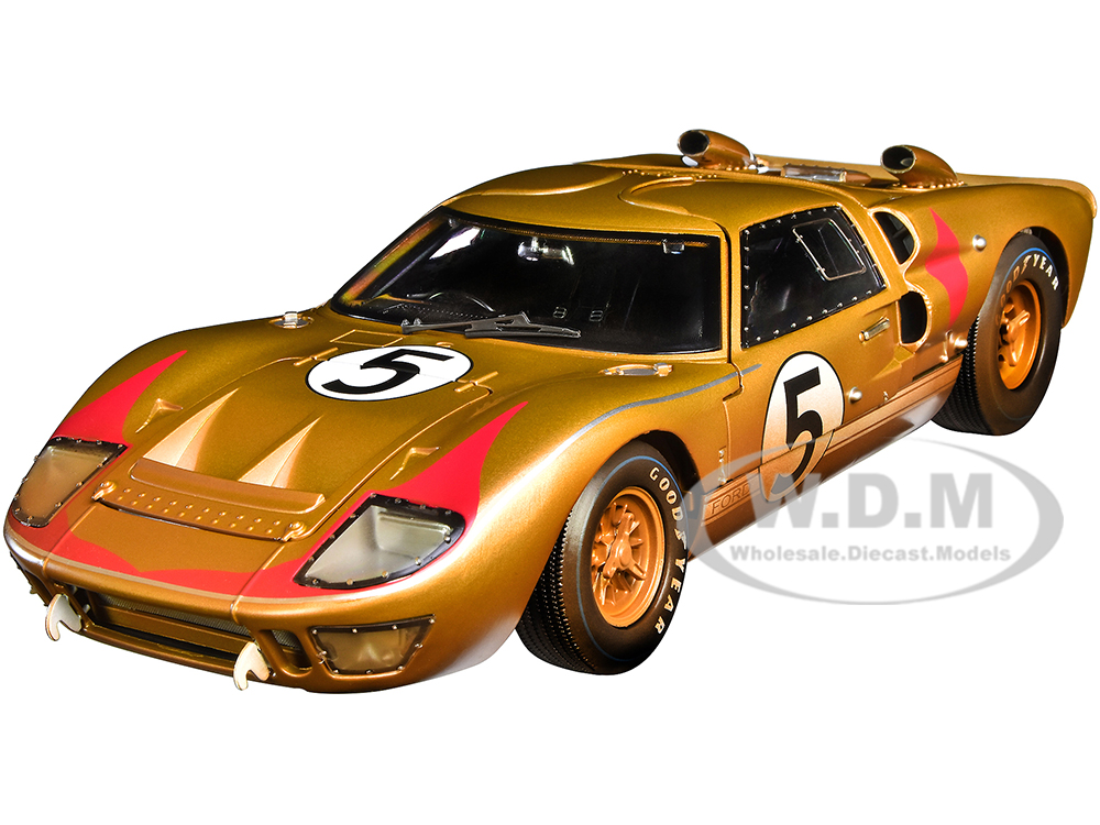1966 Ford GT-40 MK II 5 Gold After Race (Dirty Version) 1/18 Diecast Model Car by Shelby Collectibles