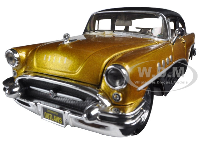 1955 Buick Century Gold/black "outlaws" 1/26 Diecast Model Car By Maisto