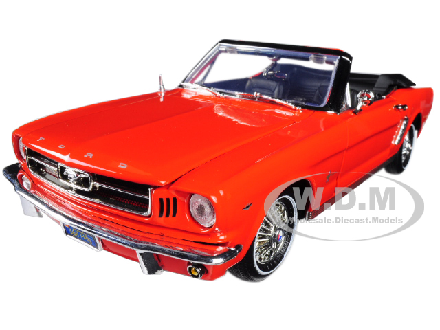 1964 1/2 Ford Mustang Convertible Orange "Timeless Classics" 1/18 Diecast Model Car by Motormax