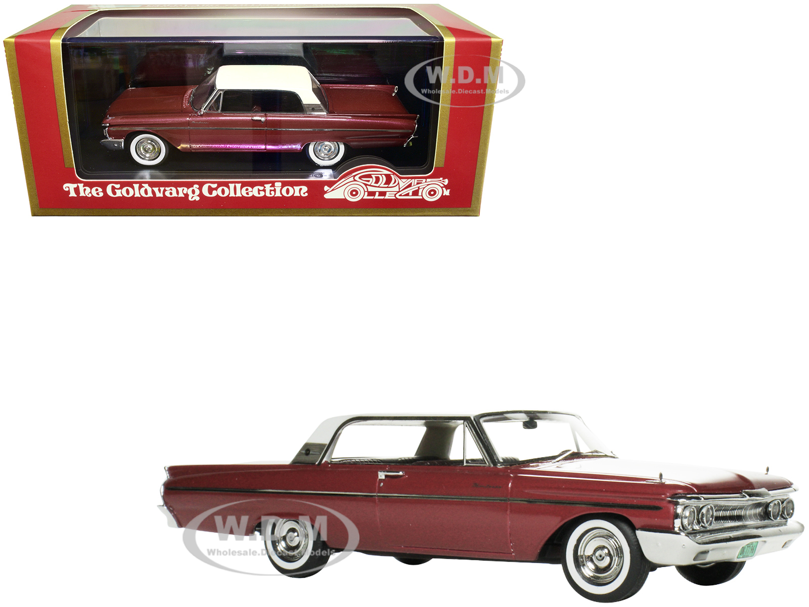 1961 Mercury Monterey Red Metallic with White Top Limited Edition to 210 pieces Worldwide 1/43 Model Car by Goldvarg Collection