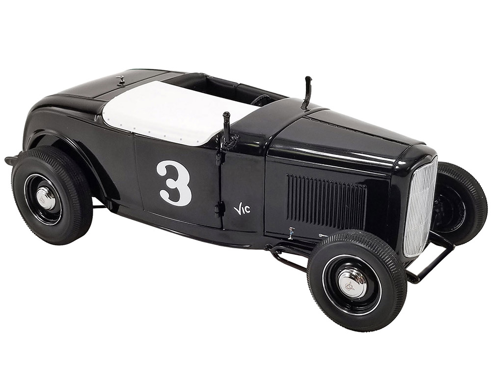 1932 Ford Salt Flat Roadster #3 Black Vic Edelbrock Limited Edition to 414 pieces Worldwide 1/18 Diecast Model Car by ACME