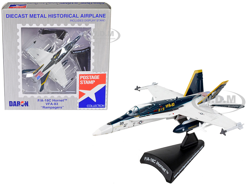 McDonnell Douglas F/A-18C Hornet Fighter Aircraft VFA-83 Rampagers United States Navy 1/150 Diecast Model Airplane by Postage Stamp