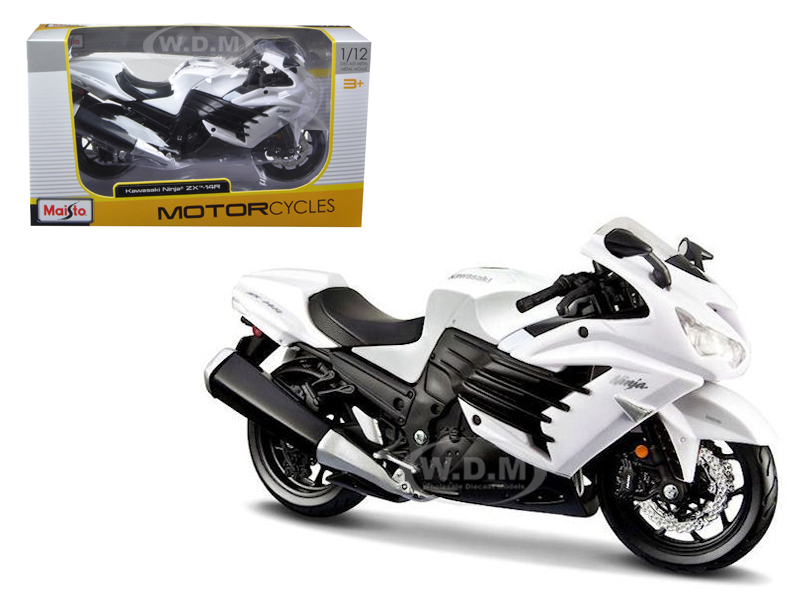 2012 Kawasaki Ninja Zx-14r White Motorcycle 1/12 By Maisto