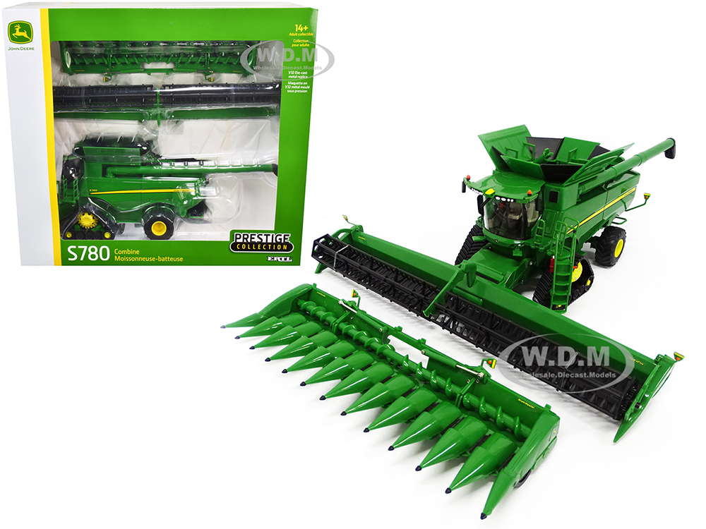 Image of John Deere S780 Tracked Combine with 12-Row Corn Head and Draper Grain Head "Prestige Collection" 1/32 Diecast Model by ERTL TOMY