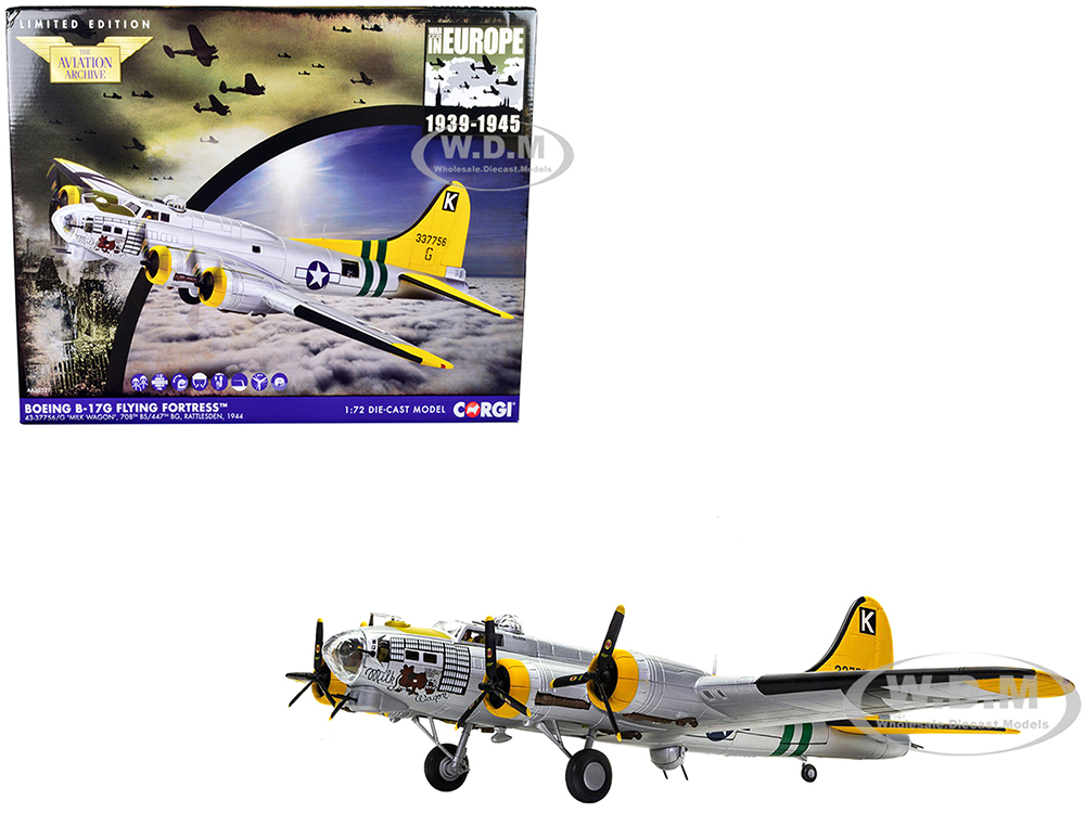 Boeing B-17G Flying Fortress Bomber Aircraft Milk Wagon 43-37756/G 708th BS/447th BG Rattlesden (1944) The Aviation Archive Series 1/72 Diecast Model by Corgi
