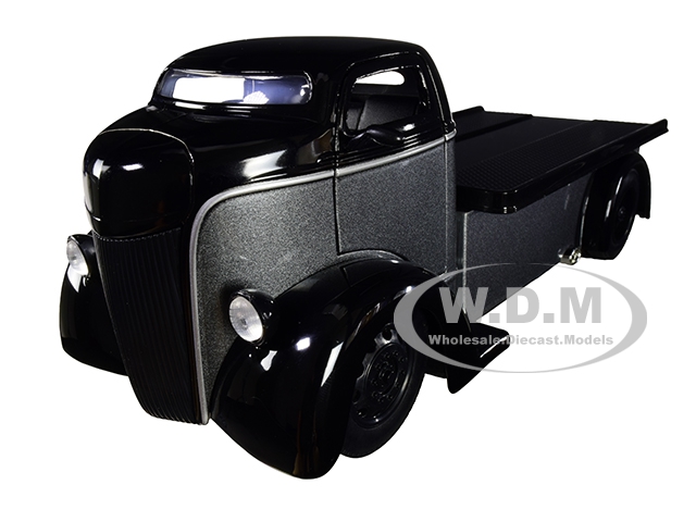 Image of 1947 Ford COE Flatbed Tow Truck Gray and Black with Extra Wheels "Just Trucks" 1/24 Diecast Model Car by Jada