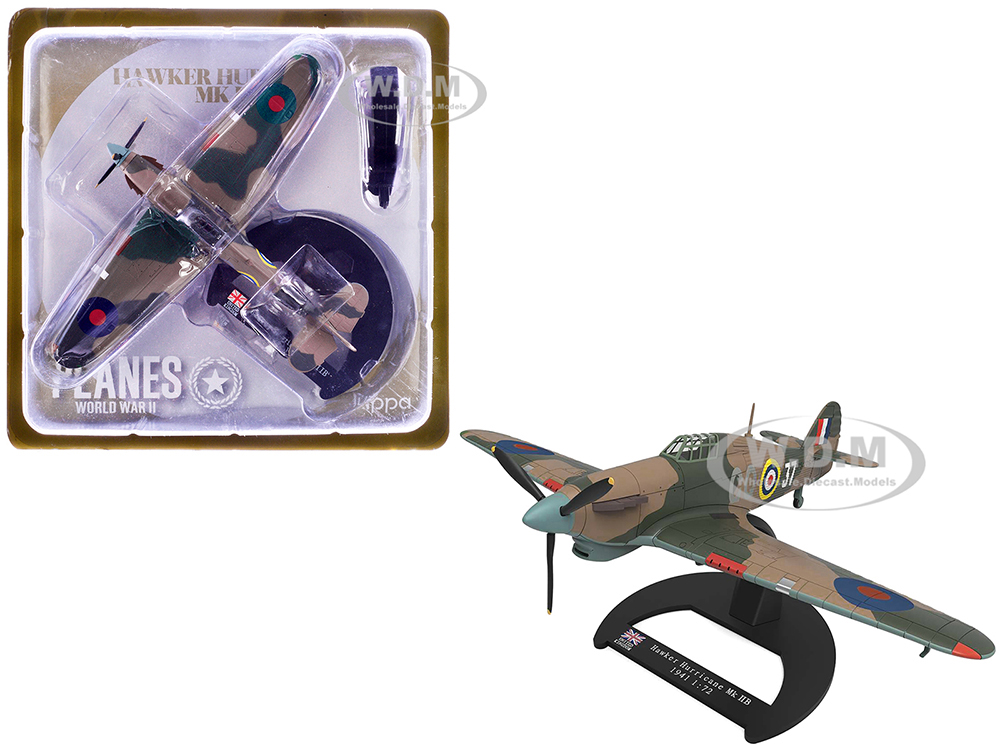Hawker Hurricane Mk.IIB Aircraft No. 134 Squadron 151 Wing Vaenga USSR (1941) British Royal Air Force Planes of World War II Series 1/72 Diecast Model Airplane by Luppa