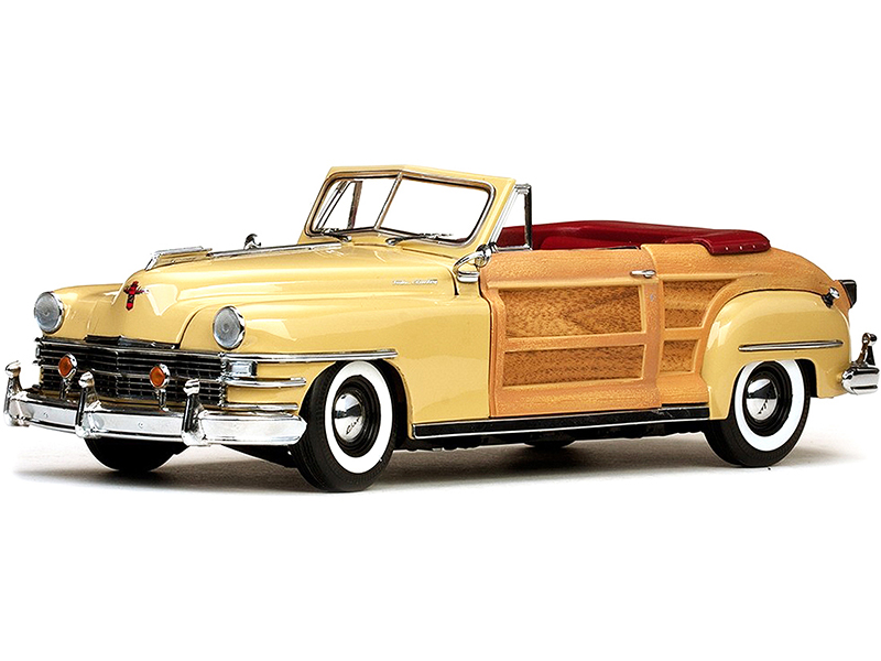 1948 Chrysler Town and Country Convertible Yellow Lustre 1/18 Diecast Model Car by SunStar