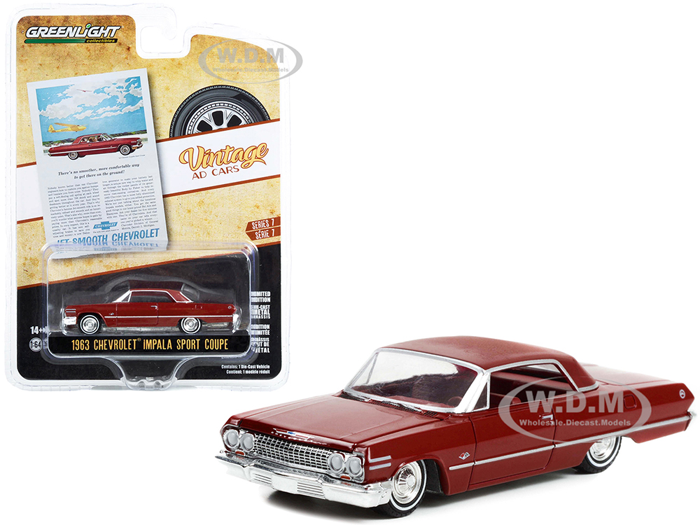 1963 Chevrolet Impala Sport Coupe Red with Red Interior 