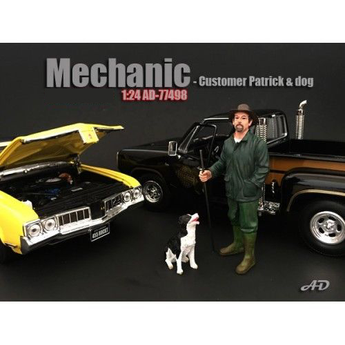Customer Patrick And A Dog Figurine / Figure For 124 Models By American Diorama