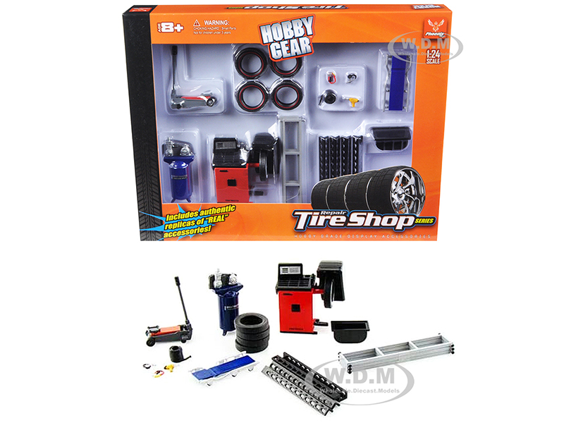 Repair Tire Shop Accessories Tool Set for 1/24 Scale Models by Phoenix Toys