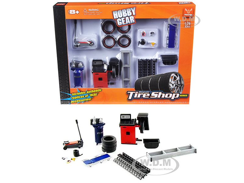 Repair Tire Shop Accessories Tool Set For 1/24 Scale Models By Phoenix Toys