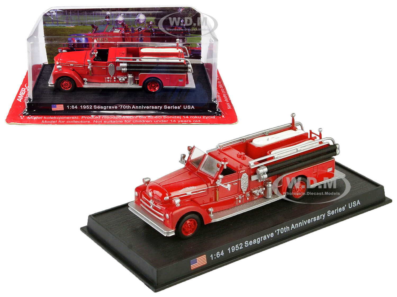 Image of 1952 Seagrave Fire Engine "70th Anniversary Series" (Vandergrift Pennsylvania) 1/64 Diecast Model by Amercom