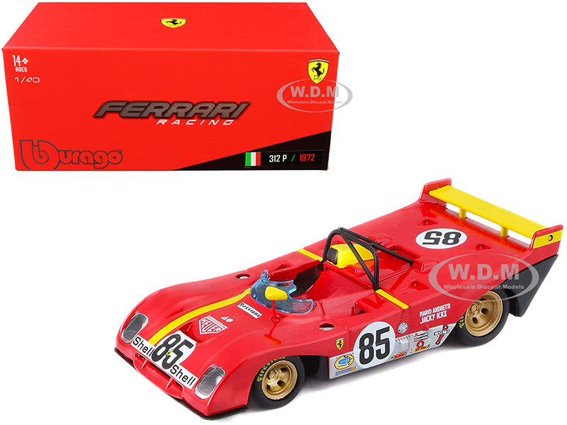 Image of Ferrari 312P 85 Jacky Ickx - Mario Andretti 6 Hours of Watkins Glen (1972) 1/43 Diecast Model Car by Bburago
