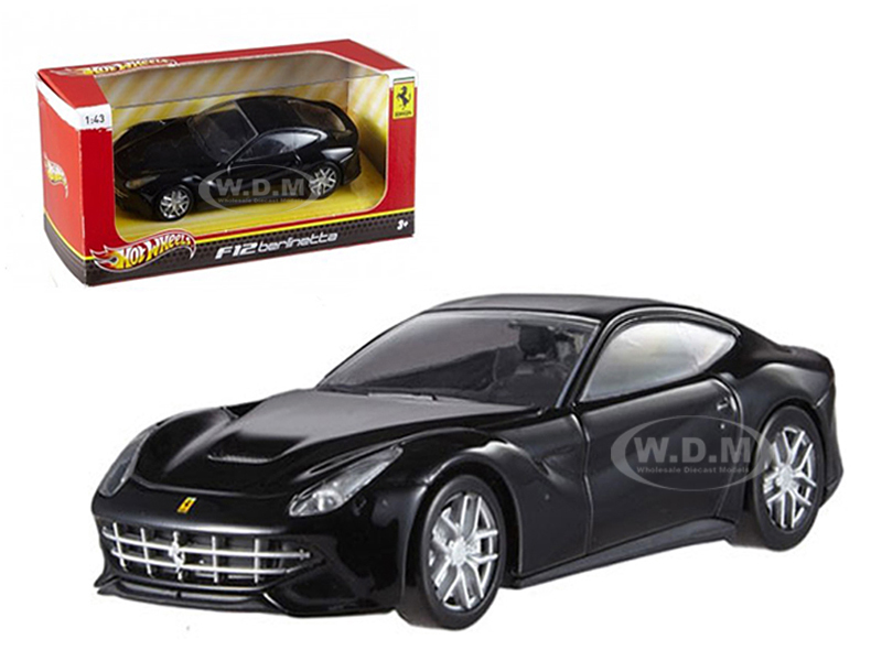 Ferrari F12 Berlinetta Black 1/43 Diecast Car Model By Hotwheels