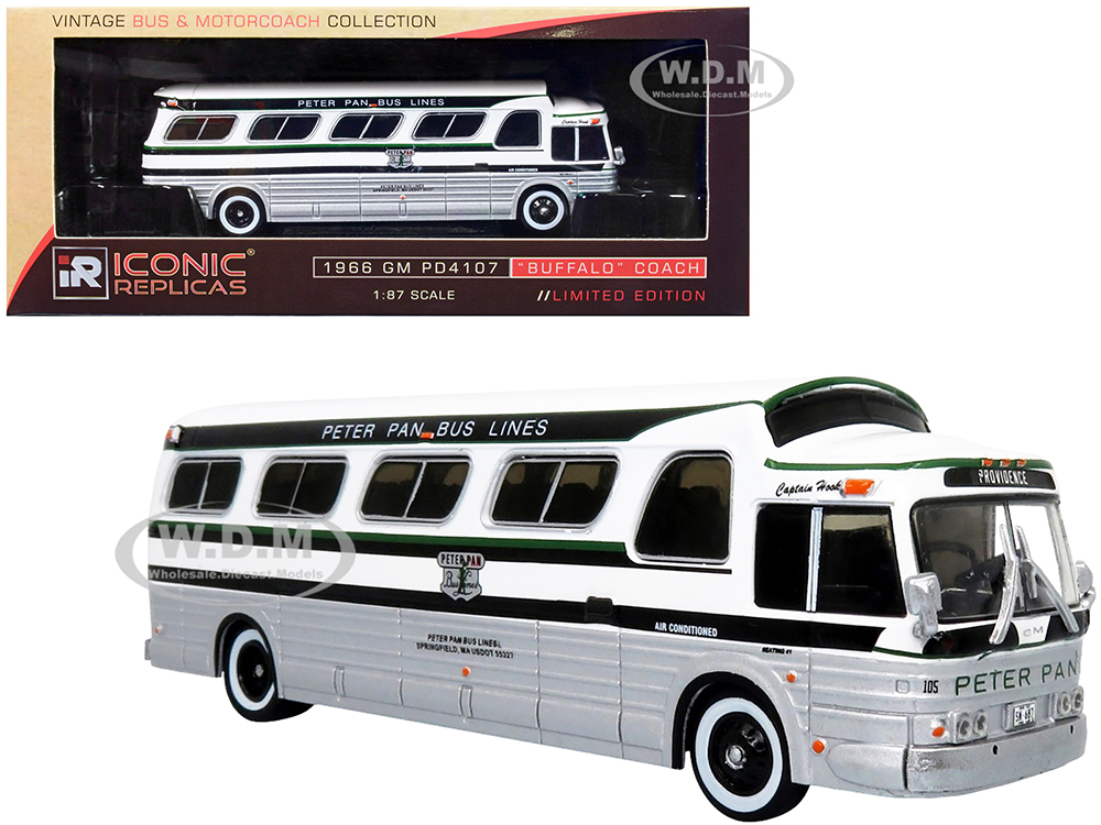 1966 GM PD4107 "Buffalo" Coach Bus "Peter Pan Bus Lines" Destination "Providence" (Rhode Island) "Vintage Bus &amp; Motorcoach Collection" 1/87 Dieca
