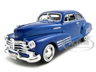 1948 Chevy Aerosedan Fleetline Blue 1/24 Diecast Model Car By Motormax