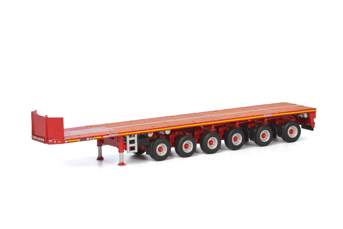 Image of "Goldhofer" 6 Axle Ballast Trailer Red "WSI Premium Line" 1/50 Diecast Model by WSI Models