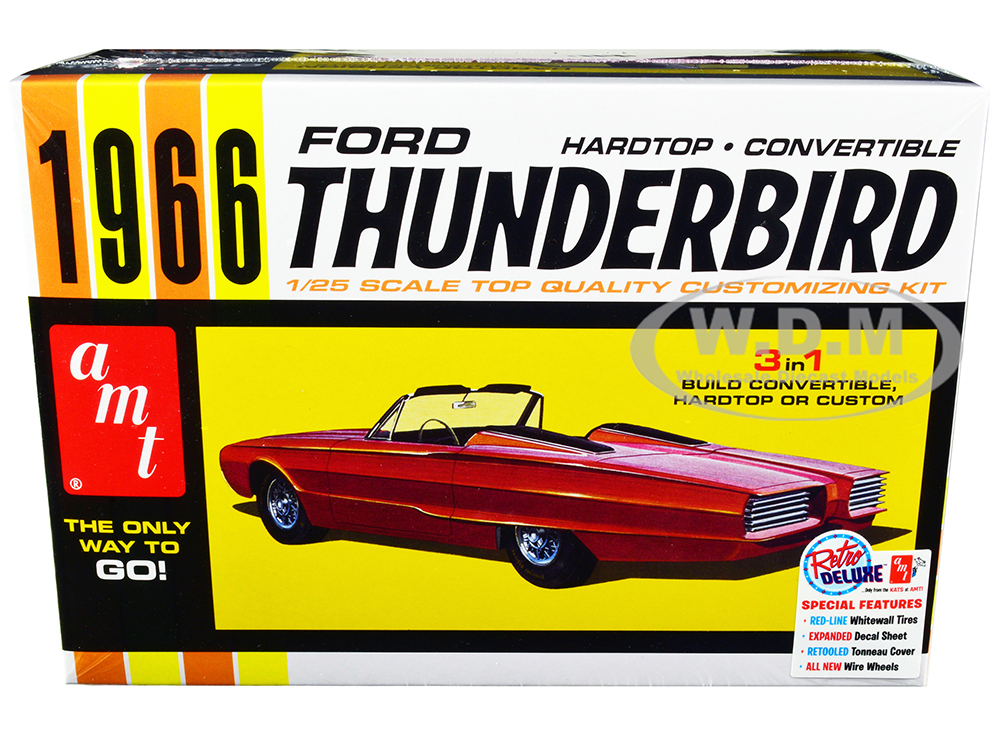 Skill 2 Model Kit 1966 Ford Thunderbird Hardtop/Convertible 3-in-1 Kit 1/25 Scale Model by AMT