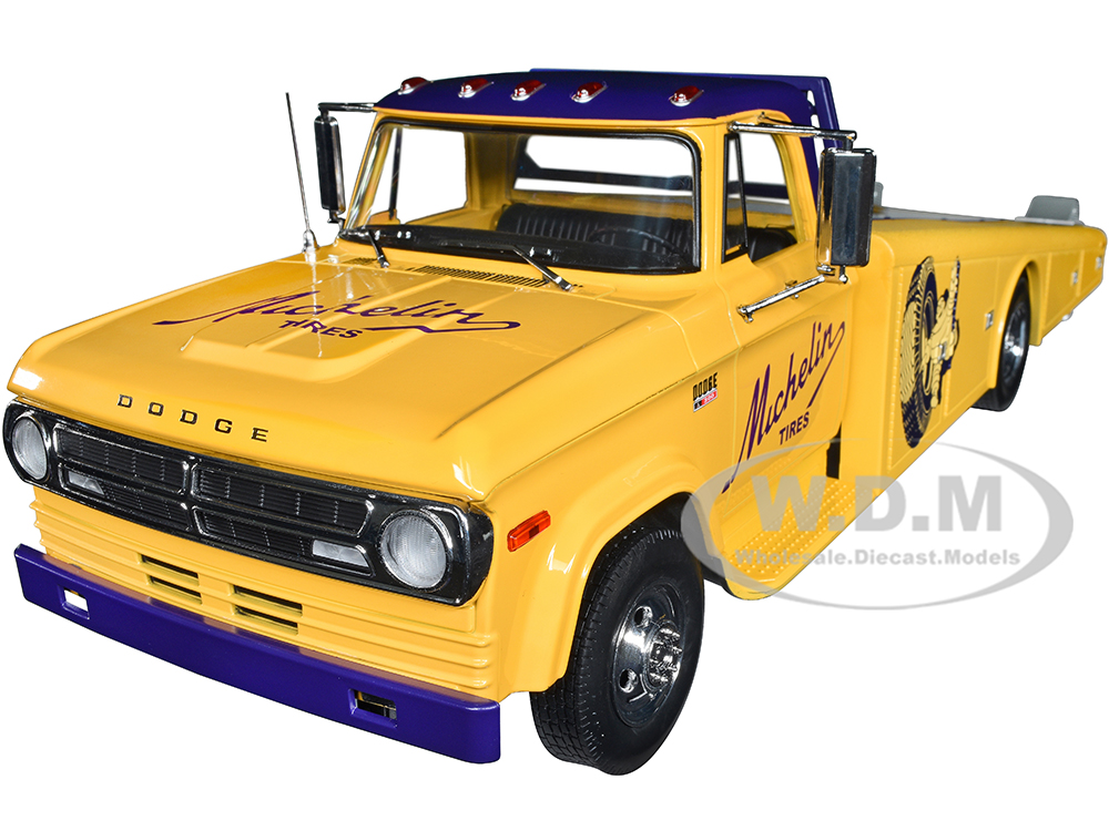 1970 Dodge D-300 Ramp Truck Yellow "Michelin Tires" 1/18 Diecast Model Car by ACME