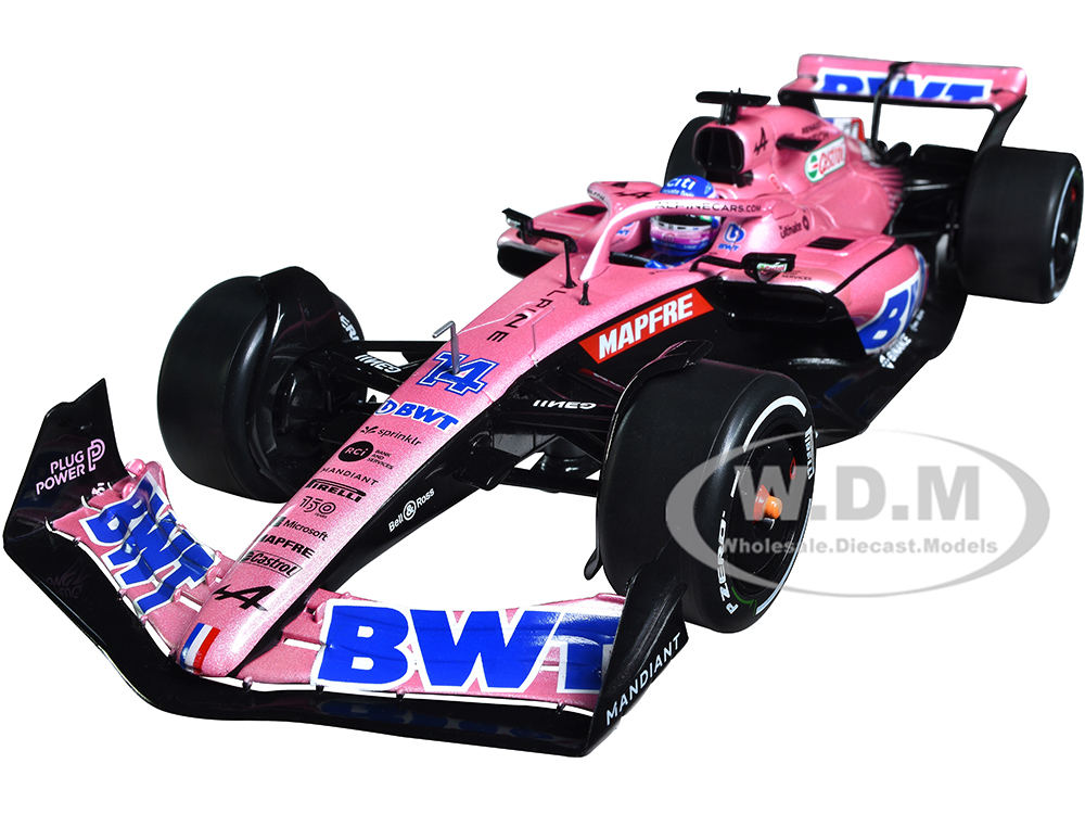 Alpine A522 14 Fernando Alonso "BWT" Formula One F1 Bahrain GP (2022) "Competition" Series 1/18 Diecast Model Car by Solido