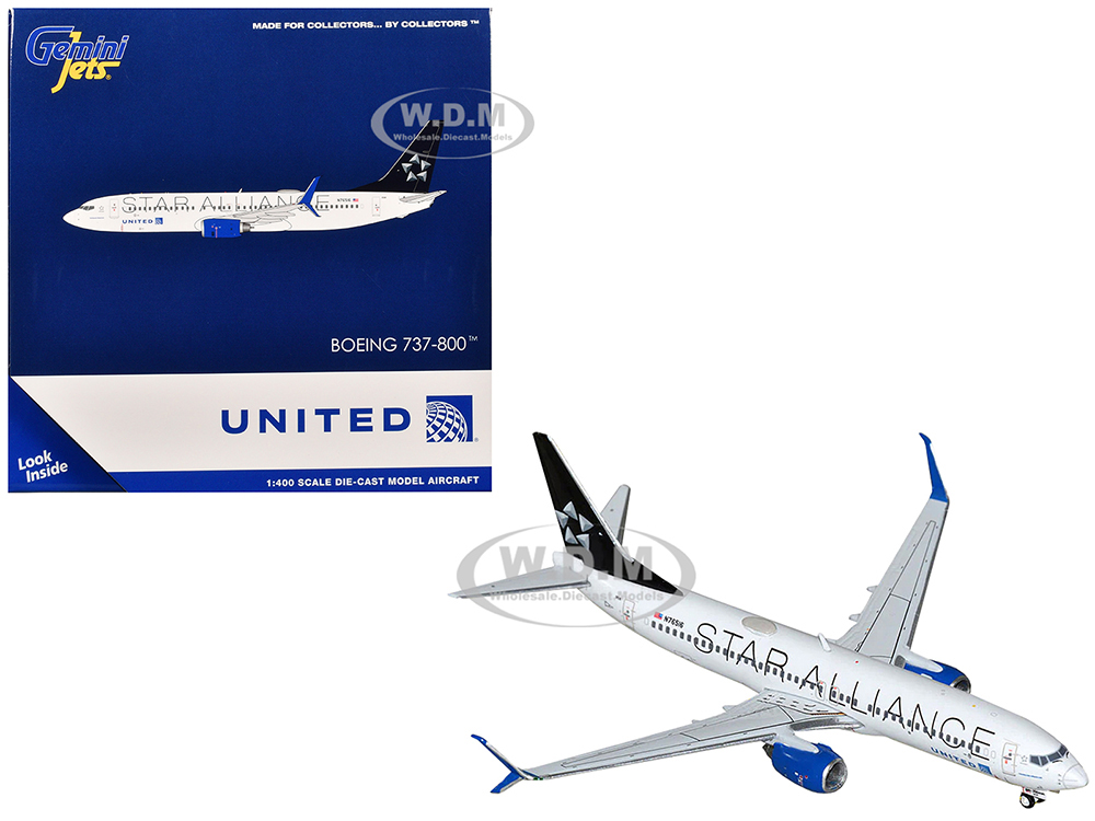 Boeing 737-800 Commercial Aircraft "United Airlines - Star Alliance" (N76516) White with Black Tail 1/400 Diecast Model Airplane by GeminiJets