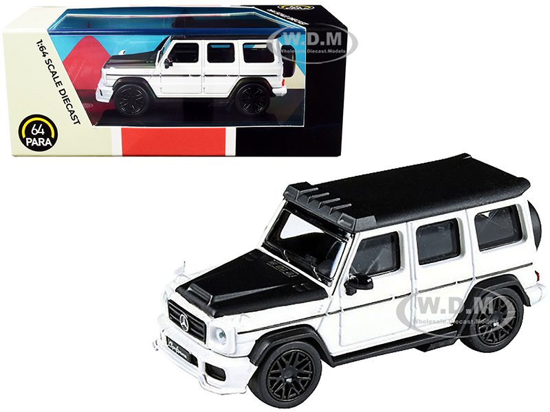 Mercedes AMG G63 Liberty Walk Wagon White with Black Hood and Top 1/64 Diecast Model Car by Paragon Models