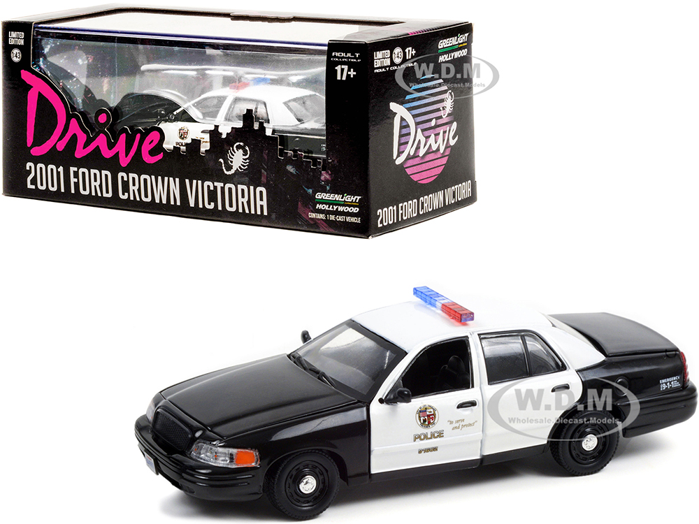 2001 Ford Crown Victoria Police Interceptor Black and White 