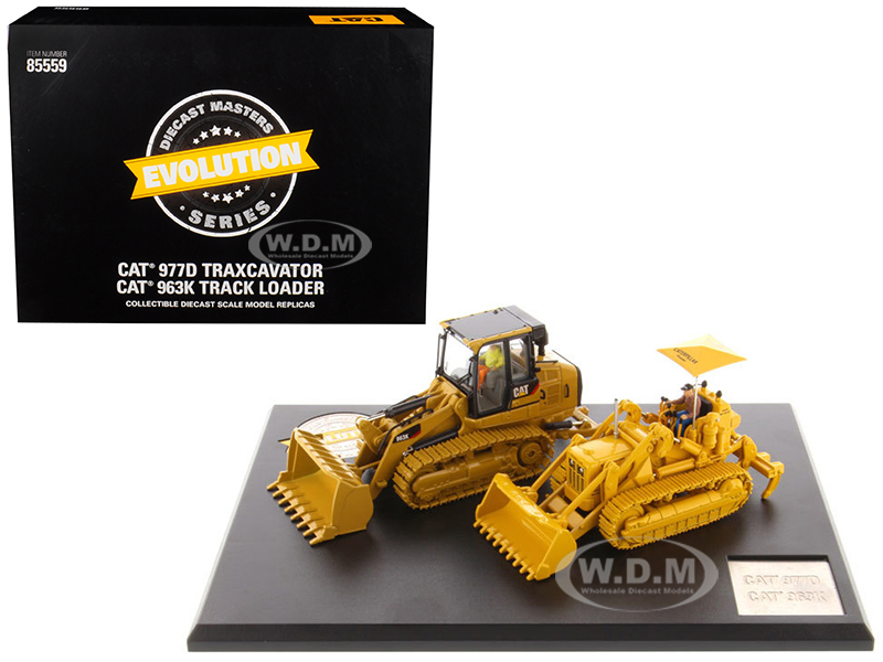 CAT Caterpillar 977D Traxcavator (Circa 1955-1960) and CAT Caterpillar 963K Track Loader (Current) with Operators 