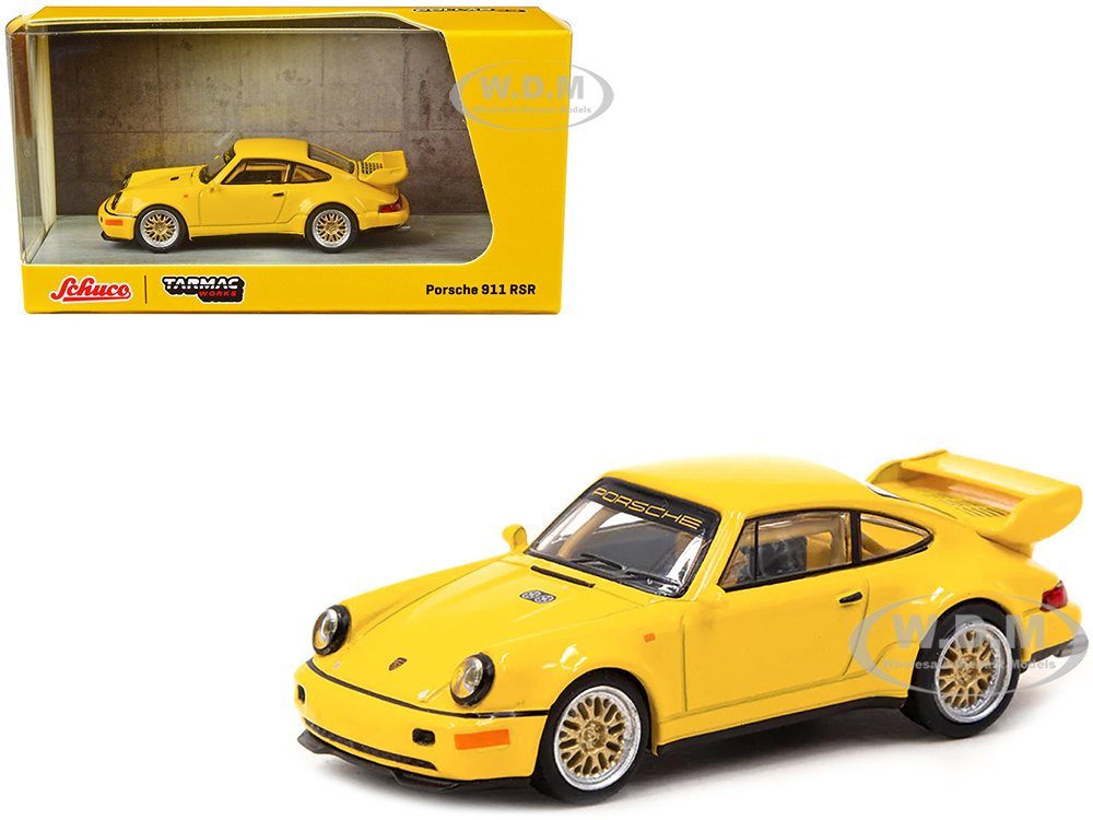 Porsche 911 RSR Yellow "Collab64" Series 1/64 Diecast Model Car by Schuco &amp; Tarmac Works