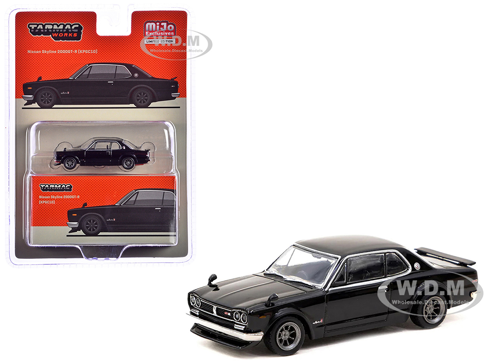 Nissan Skyline 2000GT-R (KPGC10) RHD (Right Hand Drive) Black "Global64" Series 1/64 Diecast Model by Tarmac Works