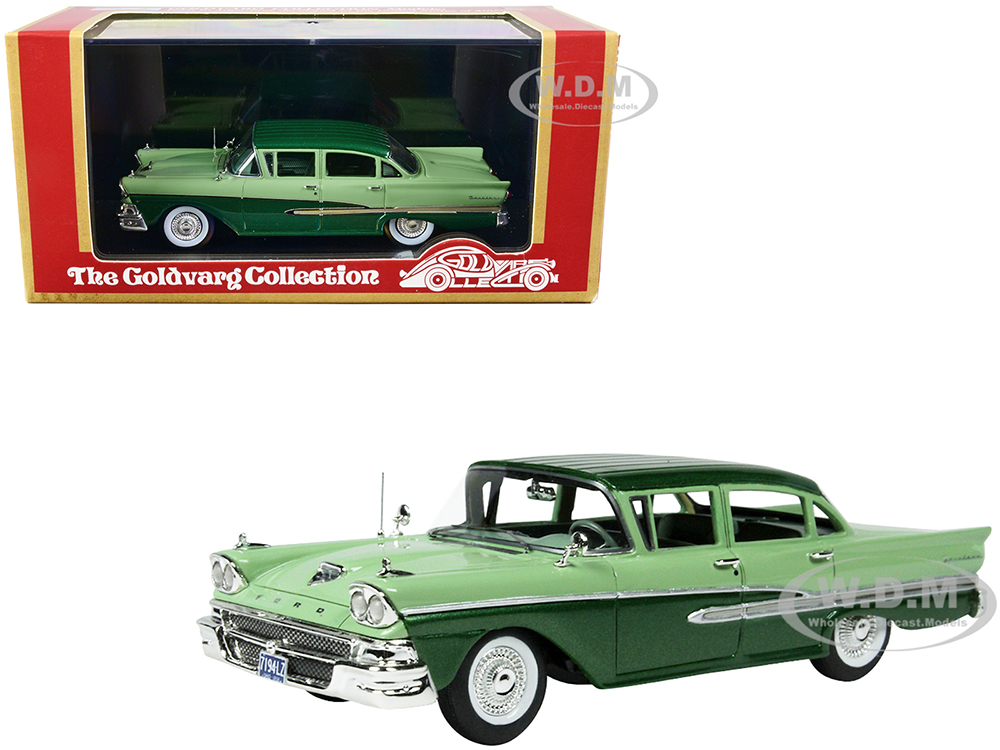 1958 Ford Fairlane 4 Door Seaspray Green and Silvertone Green Limited Edition to 240 pieces Worldwide 1/43 Model Car by Goldvarg Collection