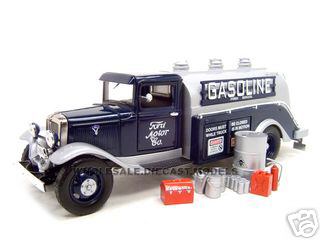 1934 Ford Oil Gasoline Tanker Blue 1/24 Diecast Model Car By Unique Replicas