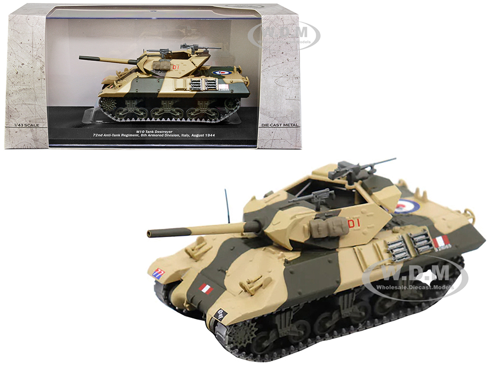 M10 Tank Destroyer D1 77 "U.S.A. 72nd Anti-Tank Regiment 6th Armored Division Italy August 1944" 1/43 Diecast Model by AFVs of WWII