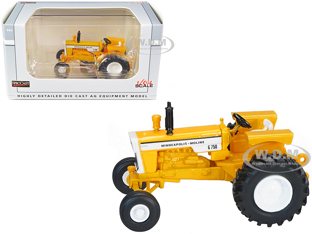 Minneapolis Moline G750 Wide Front Tractor Yellow 1/64 Diecast Model by SpecCast