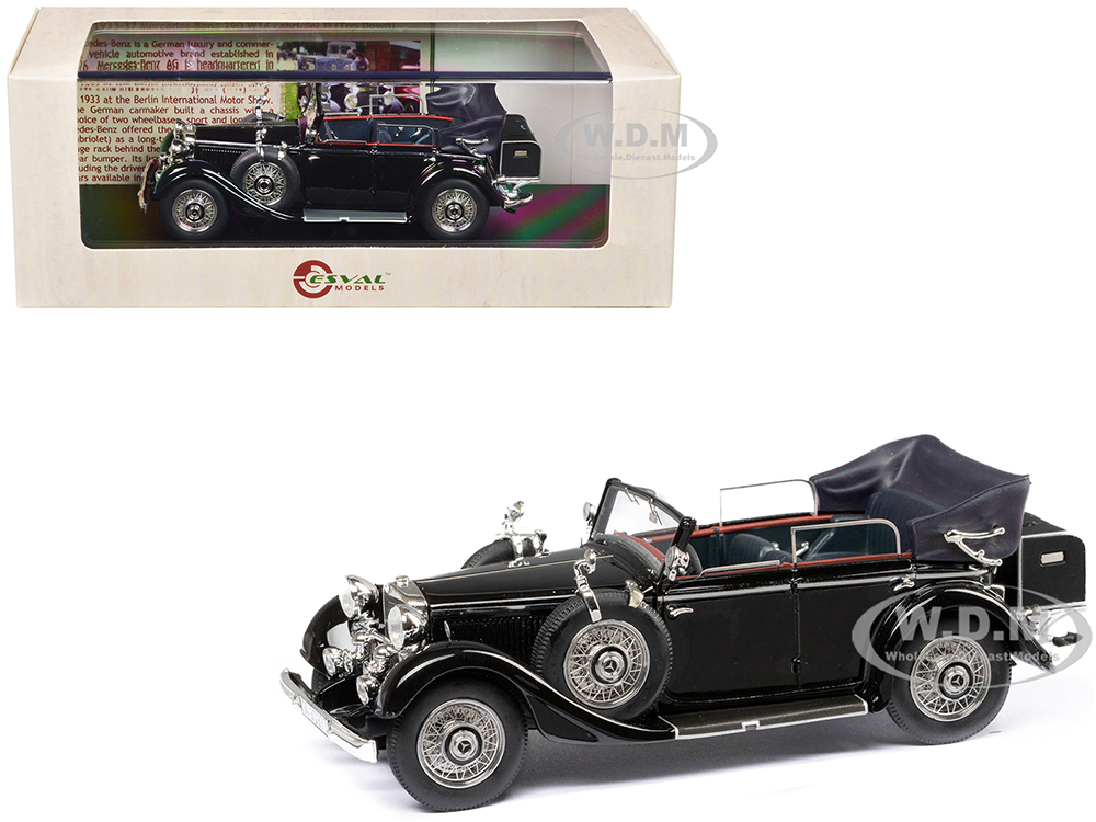 1933-37 Mercedes-Benz 290 W18 Cabriolet D Black Limited Edition to 250 pieces Worldwide 1/43 Model Car by Esval Models